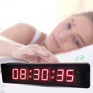 Zhongxiaoxiao นาฬิกาติดผนัง1นิ้ว, ไฟ <span class=keywords><strong>LED</strong></span> 6หลักจับเวลานับถอยหลังนาฬิกาติดผนังแบบมัลติฟังก์ชั่น - Product Image 2