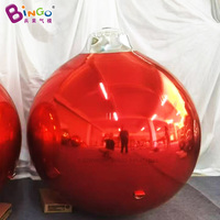 Ornements de Noël gonflables brillants, ballons miroir gonflables LED personnalisés, boule de Noël gonflable géante pour la décoration de fête