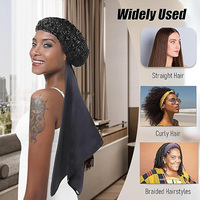Bonnet enveloppant 2-en-1 personnalisé avec logo et foulard pour une routine de soin capillaire sans chaleur en soie, durable et confortable, facile à utiliser