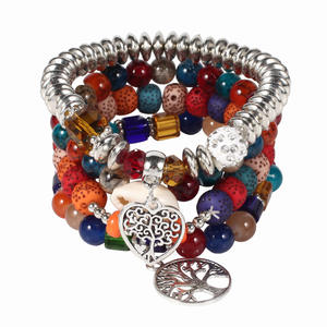 Bracelets en coquillages Life Tree, plaqués argent, bijoux bohèmes pour femmes, cadeau - Product Image 5