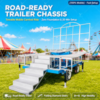 Manège mobile de haute qualité Crazy Disco Tagada, machine de jeu d'attraction portable montée sur remorque pour les foires et événements de carnaval
