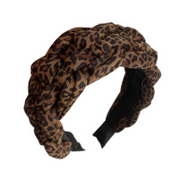 Bandeau en velours imprimé léopard à large bord, élégant et rétro, pour femme, style coréen polyvalent, haut de gamme, style Hong Kong