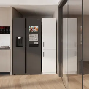 Hored novo design todo o alumínio armário de cozinha armário moderno metal à prova de amortecimento lateral armário