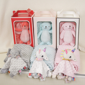 Trẻ sơ sinh khác san hô lông cừu Giường Mùa Đông bán buôn tùy chỉnh trẻ em mềm ấm chăn bé minky Chăn với Teether nhồi đồ chơi - Product Image 2