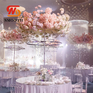 SMOOTH - Centro de Mesa Moderno para Bodas, en Oferta, de Acero Inoxidable, con Forma de Anillo, Brillante, Dorado, Soporte para Flores - Product Image 1