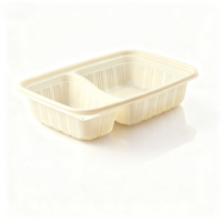 Boîte alimentaire jetable en amidon de maïs biodégradable et écologique pour la préparation des repas, sushis, salades, nouilles, plats à emporter et restaurants (vente en gros)