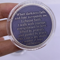 Pièce de croix de Jésus ronde de 40mm en métal de prière de guerrier Cancer personnalisée de conception libre