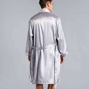 Kimono in Raso da <span class=keywords><strong>Uomo</strong></span>, Vestaglia a Maniche Lunghe Leggera in Seta, <span class=keywords><strong>Pigiama</strong></span>, Abbigliamento da Notte e da Casa, Ingrosso Personalizzato OEM ODM - Product Image 3