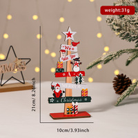 Décorations de Noël miniatures en bois artificiel, mignonnes et populaires, style dessin animé, peintes, ornements de bureau, logo personnalisé