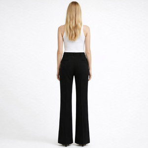 Oem Wholesale Custom Fashion High Waist <strong>Black</strong> <strong>Trousers</strong> Women <strong>Ladies</strong> Flare Leg Suit Pants - Product Image 2