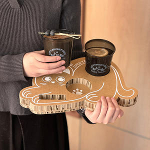 Portavasos de Cartón Corrugado Creativo Personalizado con Bandeja Desechable para Bebidas Calientes, Producto de Papel y Cartón - Product Image 3