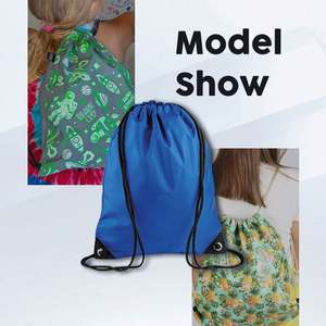 Sublimación Cuerda Nylon Impermeable Bolsa con cordón Logotipo personalizado Poliéster Mochila personalizada Gimnasio Deporte Bolsa con cordón con logotipo - Product Image 6