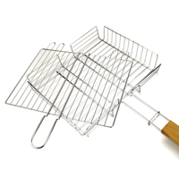 Panier de barbecue Portable avec poignée en bois, offre spéciale