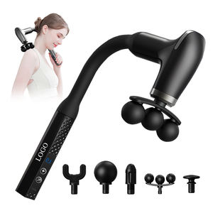 Mini pistolet de massage électrique portatif Odm 1200 mAh avec poignée allongée, 3 têtes, 9 modes et 9 niveaux de stimulation musculaire - Product Image 1