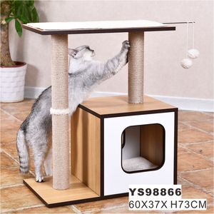 Cama de Gato gato de la casa del árbol en forma de <span class=keywords><strong>caja</strong></span> de diseños Natural Cat juguete de la casa - Product Image 1