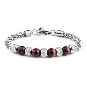 Wholesale Custom <strong>Bead</strong> <strong>Bracelet</strong> tiger Eyes <strong>Beads</strong> <strong>Bracelet</strong> Natural Stone Stainless Steel <strong>Bead</strong> <strong>Bracelet</strong> Men - Product Image 4