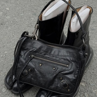 Sac à main en cuir durable de haute qualité, tendance vintage, à fermeture éclair sur le devant, noir classique, à bandoulière, pour femmes