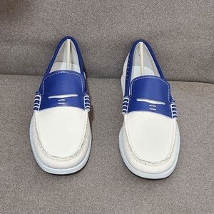 Mocasines Blancos y Azules de Alta Calidad, Hechos a Mano con Cuero Genuino Suave, Zapatos Náuticos Unisex para Conducir y Viajar, Bateaux Hommes - Product Image 2