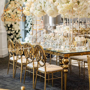 <span class=keywords><strong>Sedie</strong></span> Moderne per Matrimoni, Ristoranti, Hotel, Banchetti, con Gambe Dorate in Acciaio Inox e Seduta in Pelle Bianca per Eventi - Product Image 2