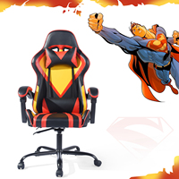 Chaise inclinable ergonomique pour ordinateur, avec appui-tête, Support lombaire, chaise de jeu Superman, en cuir synthétique, moderne
