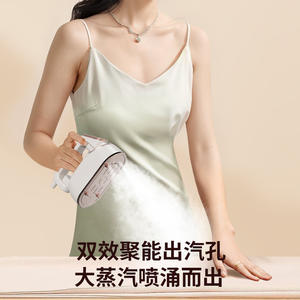 Vaporizador de Ropa Portátil, Mini Plancha Eléctrica Plegable de Aluminio Fundido, Color Blanco Beige, Eliminador de Arrugas a Vapor para Uso Doméstico - Product Image 3