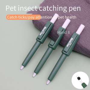 Pluma de insectos para mascotas, trampa para insectos de belleza para gatos, pinza para garrapatas, pinza para pulgas para piojos de perro, suministros para mascotas, botón de limpieza para insectos, contracción controlable. - Product Image 4
