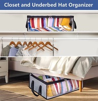 Organizador Plegable de Gorras de Béisbol, Elegante, de Tela, con 2 Asas Resistentes, Flexible, para Guardar Sombreros en el Armario, Ropa de Cama Individual