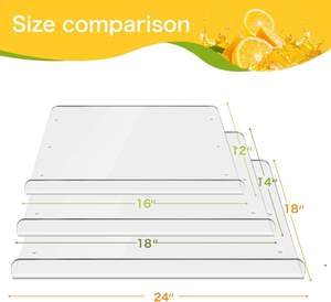 Grande planche à découper en acrylique transparent antidérapant avec bloc à découper en plastique antidérapant à lèvre pour usage en cuisine - Product Image 4