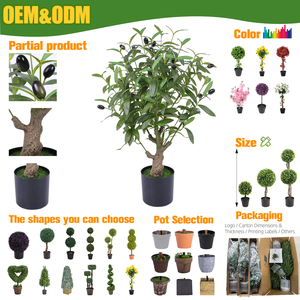 RUOPEI Bonsái Artificial de <span class=keywords><strong>Olivo</strong></span>, Plástico Realista, Resistente al Agua, Ecológico, Decoración Interior y Exterior, Frutos Negros, Sin Olor - Product Image 4