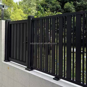 Clôture à persiennes horizontales et verticales pour cour, balustrade en aluminium artistique pour villa et <span class=keywords><strong>terrasse</strong></span>, balustrade de jardin pour petite cour, modélisation 3D - Product Image 2