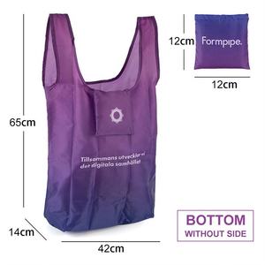 Custom <b>Reusable</b> 190t Polyester <b>Shopping</b> <b>Bag</b> Recycled Foldable Design with Letter Pattern for Everyday Use - Product Image 2