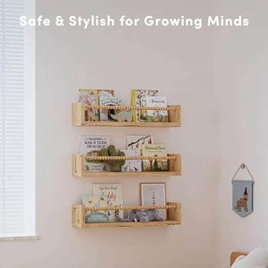 Wooden Beaded Storage <b>Rack</b> For Childrens Picture Books Dolls Wall <b>Shelf</b> Rectangle Durable Standing Type - Product Image 5