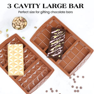 Moule à chocolat en silicone antiadhésif de qualité platine LFGB, sans BPA, à 3 cavités, grand et épais, fabriqué par MUYULINS - Product Image 3