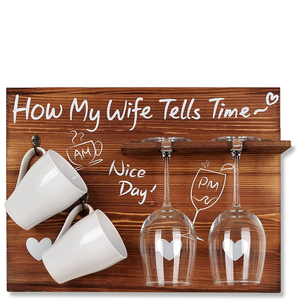 <span class=keywords><strong>Estante</strong></span> de madera <span class=keywords><strong>para</strong></span> tazas único, soporte <span class=keywords><strong>para</strong></span> gafas, montado en la pared, decoración del hogar, <span class=keywords><strong>estante</strong></span> colgante de madera <span class=keywords><strong>para</strong></span> taza de café <span class=keywords><strong>y</strong></span> copa de vino - Product Image 1