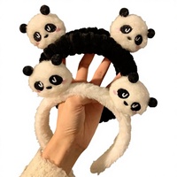 Serre-tête en peluche panda mignon et doux pour femme, bandeau pour masque facial, motif animal de dessin animé, tendance, fait main, antidérapant, Puyun