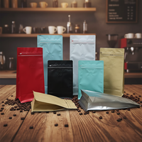Sacs à café laminés PE/PET de qualité alimentaire, couleur mate, avec fermeture éclair et logo personnalisé (16 oz, 12 oz, 10 oz)