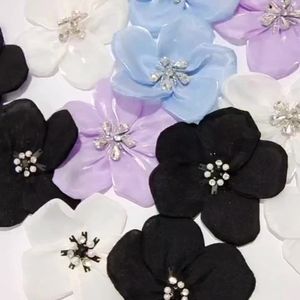 ZSY <span class=keywords><strong>fleurs</strong></span> faites à la main tissu à coudre Applique nouveauté en gros bricolage sac épingle à cheveux chapeau accessoire perles en feutre matériel - Product Image 2