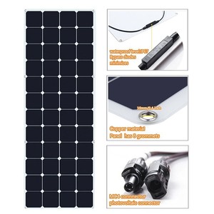 Nouveaux panneaux solaires semi-flexibles ETFE mono 100W <span class=keywords><strong>150W</strong></span> 18V IBC, très demandés, <span class=keywords><strong>pour</strong></span> <span class=keywords><strong>camping</strong></span>-<span class=keywords><strong>car</strong></span>, <span class=keywords><strong>camping</strong></span> et activités de plein air - Product Image 2