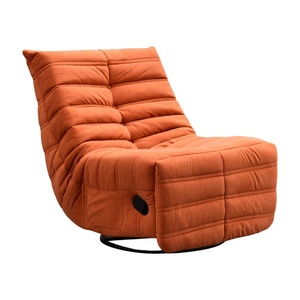 Sillón reclinable moderno de tela de microfibra de una plaza con marco de madera extensible Diseño elegante - Product Image 1