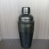 Shaker à cocktail en acier inoxydable à approvisionnement direct transfrontalier 550ml ensemble de mélange de barre avec outils de ciel étoilé noir mat