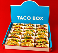 Boîte à tacos personnalisée grande taille, à emporter, en carton ondulé, support alimentaire jetable, boîte BBQ