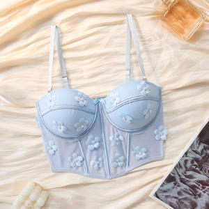 Crop Top Débardeur Corset Floral Tendance Sexy en Dentelle pour Femmes, Lingerie Féminine - Product Image 4