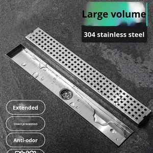 OEM Stainless Steel Extended Invisible Deodorizing Filter Floor Drain Large Flow Bathroom Anti-Odor Anti-Clogging Shower Room - Product Image 2