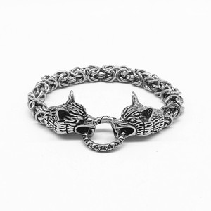 Pulsera de acero de titanio con cabeza de lobo yunnique, joyería Punk Hip Hop para hombre, regalo, pulsera de cadena a la moda - Product Image 1