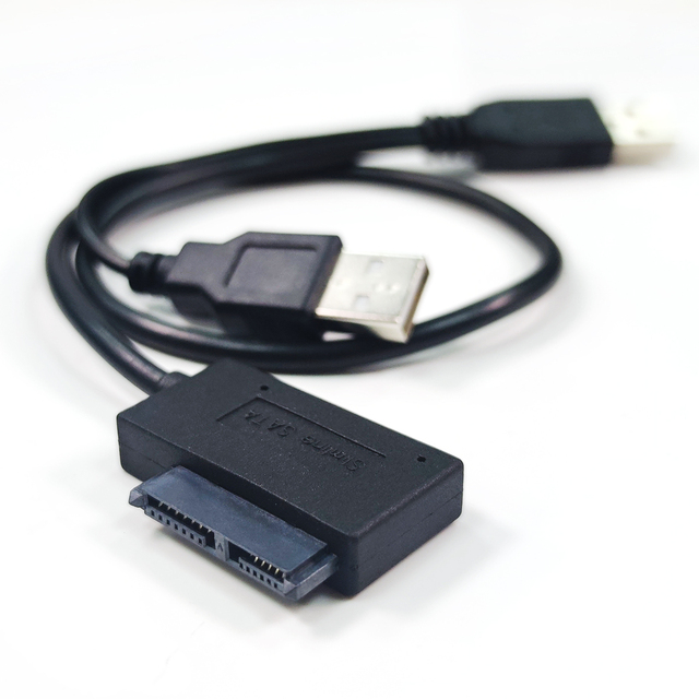 USB 2.0 to SATA 6 + 7 13 Pin USB to SATA Slimline Slim Cable Cord for Notebook External Hard Disk Drive HDD Caddy Notebook DVD