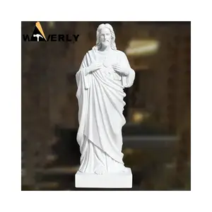 Großhandel religiöse Statuen katholische große große Outdoor-Statue De Jesus Skulptur Marmor Garten Lebensgröße Christus Jesus Statue