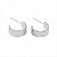 Permata perhiasan 925 perak emas berlapis Huggie Mini lebar anting-anting Hoop