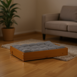 Cama para Perro de Madera de Pino Sólida, Color Marrón Miel, Rectangular, Resistente, para Interiores, Desmontable, Lavable, Estilo Minimalista - Product Image 2