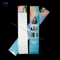 Sacs en plastique transparents personnalisés avec logo, emballage pour extensions de cheveux avec carte en papier personnalisée et cintre