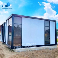 Zhongnan Maison mobile détachable de luxe de 20 pieds petite maison modulaire à paroi de verre portable Hôtel préfabriqué Maisons conteneurs préfabriquées
